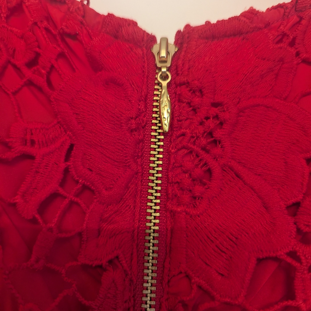 Elegant Red Lace Dress - Picture 5 of 6